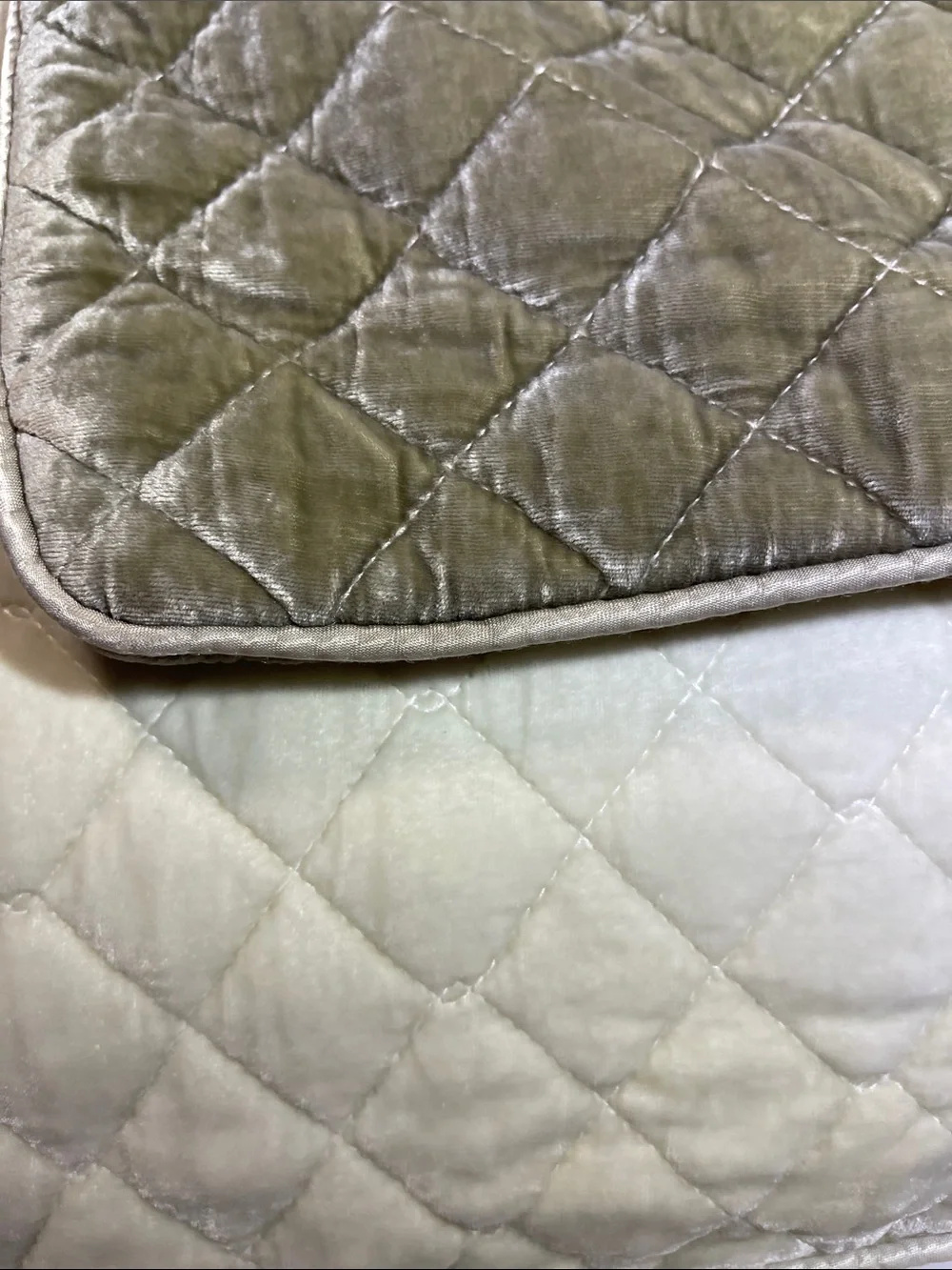 NWOT BELLA NOTTE silk and quilted velvet EURO SHAMS SAND